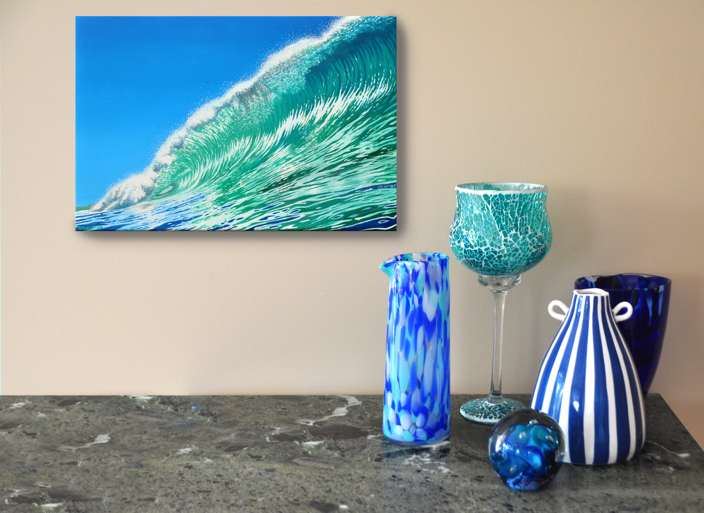 Turquoise Break: Original Oil Painting